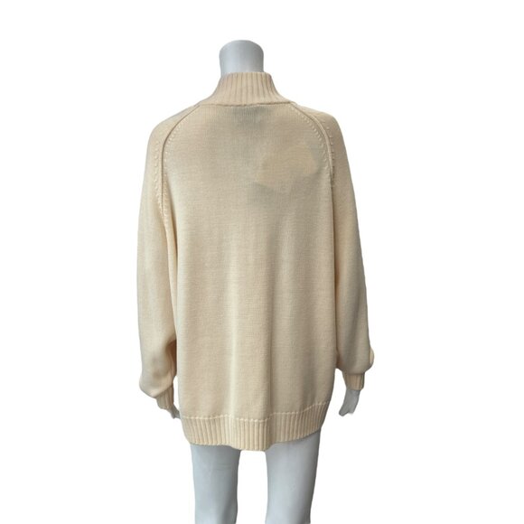 $605 NWT Voyage Marina Rinaldi Cream Cardigan Wool Sweater size Large - Picture 6 of 11